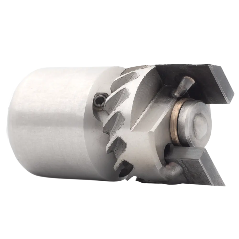 Vooraanzicht van de kleine 1/4 inch wortelsnijder rioolspuitkop voor nauwkeurige reiniging van ingegroeide wortels in kleine diameters.