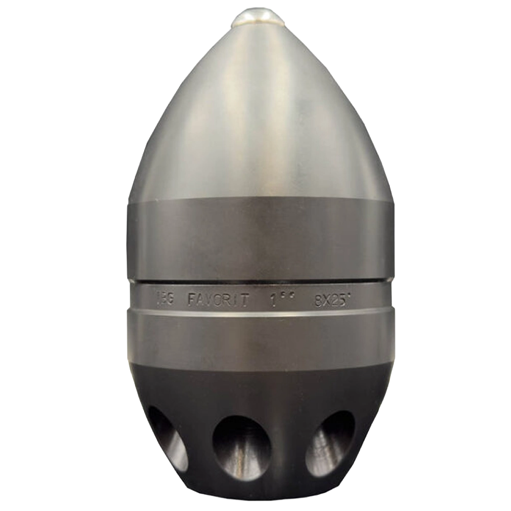ADS Favoriet rioolreinigingsspuitkop met 1 inch aansluiting en 8 verwisselbare 1/4 inch inserts voor zware reiniging.