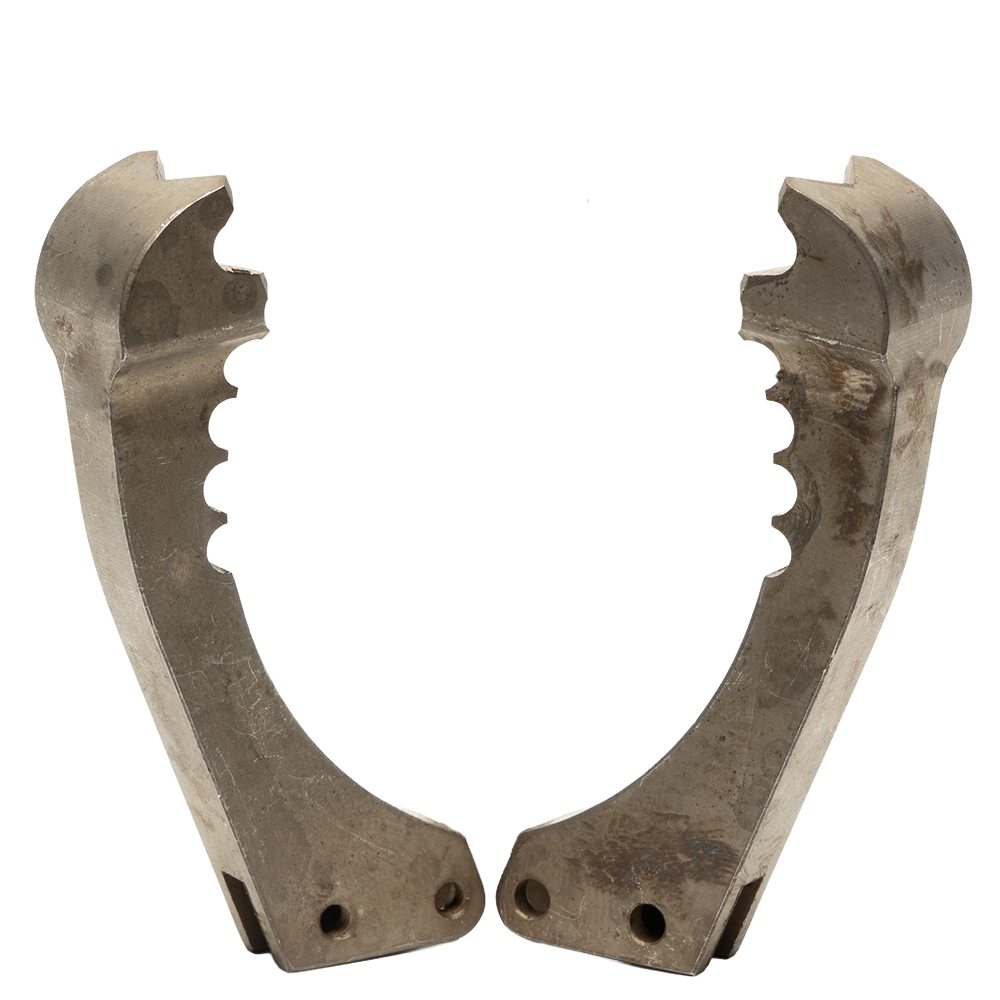 Drie verschillende Picote Grabber Jaw sets voor professionele rioolbergingen.