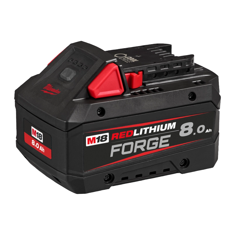 M18 REDLITHIUM FORGE accu 8.0Ah en 12.0Ah met verbeterde brandstofmeter.