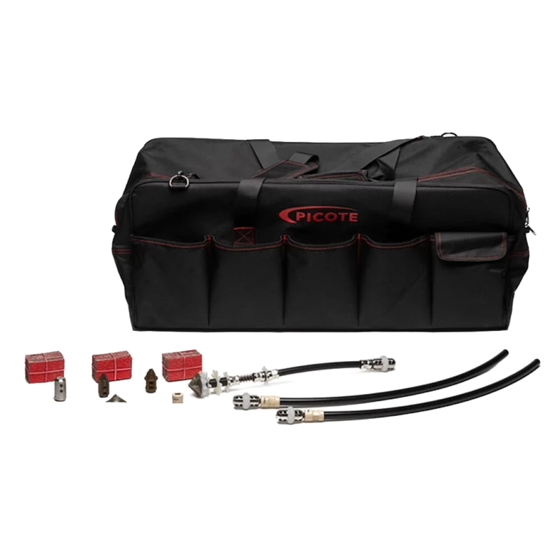 Picote Pro Cleaning Kit voor DN50 leidingen met 8mm as; complete set inclusief reinigingsborstels en schuurpads voor een spiegelglad resultaat.