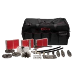 Picote Pro Cleaning Kit voor DN150 leidingen met 12mm as; inclusief grote schuurschijven en borstels voor zware industriële reinigingsklussen.