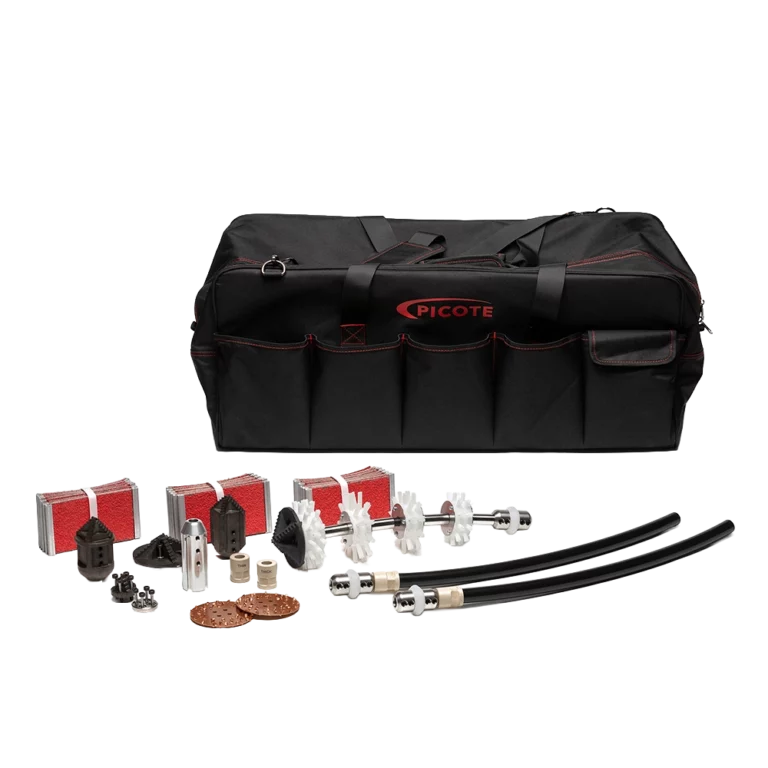 Picote Pro Cutting Kit voor DN100 leidingen met 12mm as; heavy-duty freeskit voor zware ontstoppingen in hoofdafvoeren.
