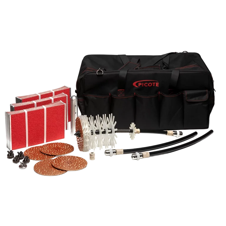 Picote Pro Cutting Kit voor DN200 leidingen met 12mm as; de meest krachtige set voor wand-tot-wand reiniging in grote rioolbuizen.