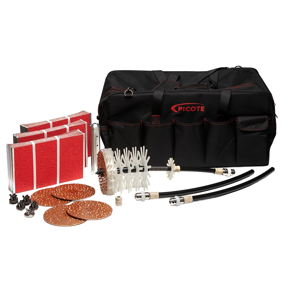 Picote Pro Cutting Kit voor DN200 leidingen met 12mm as; de meest krachtige set voor wand-tot-wand reiniging in grote rioolbuizen.